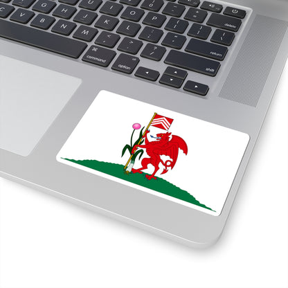 Flag of Cardiff (United Kingdom) STICKER Vinyl Kiss-Cut Decal