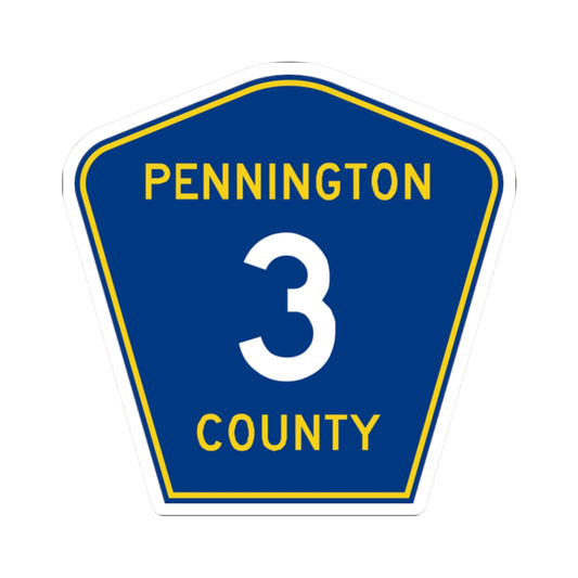 Pennington County 3 MN (Minnesota) (Road Sign) STICKER Vinyl Kiss-Cut Decal