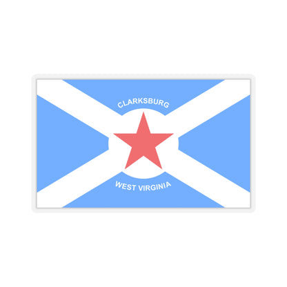 Flag of Clarksburg, West Virginia - STICKER Vinyl Kiss-Cut Decal