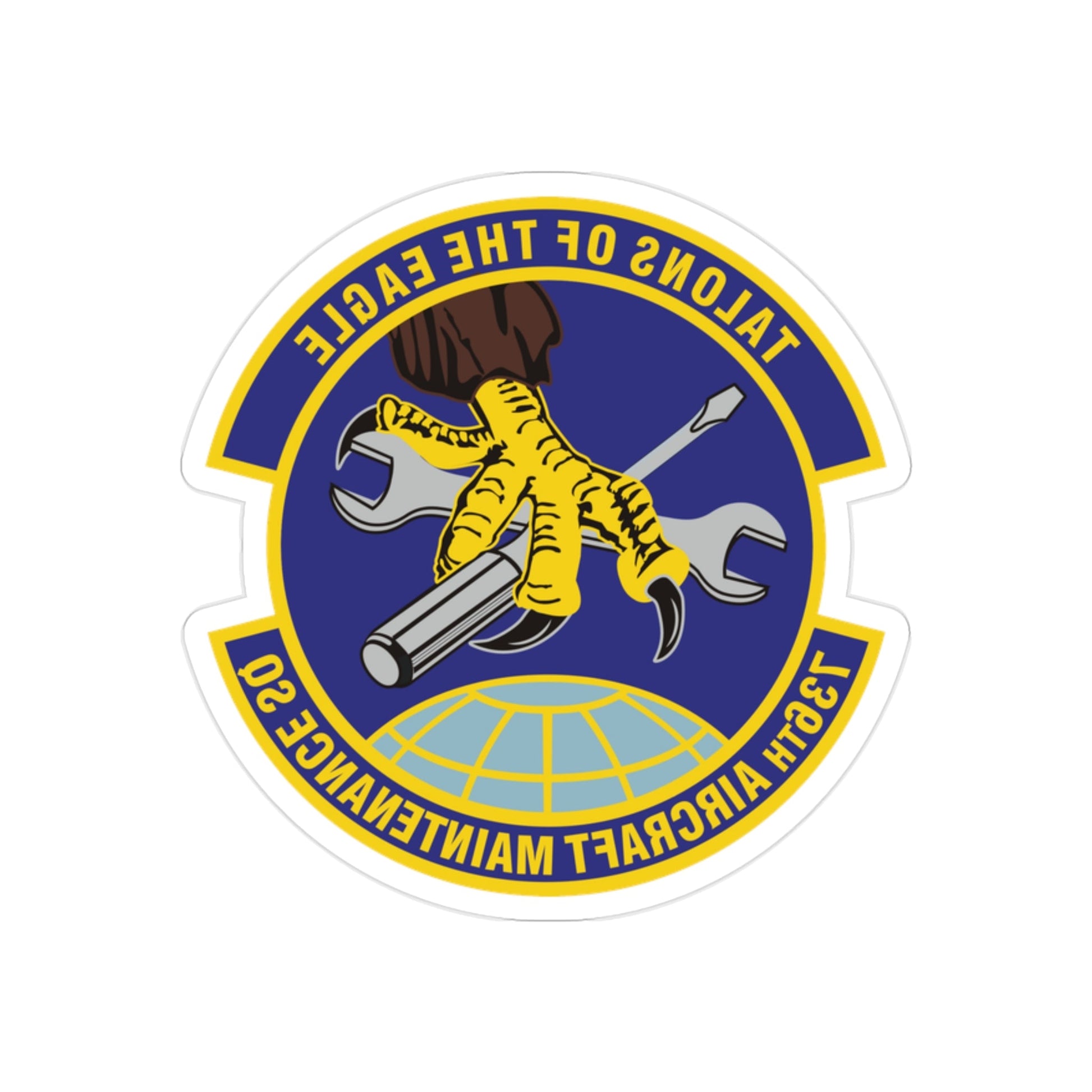 736th Aircraft Maintenance Squadron (U.S. Air Force) REVERSE PRINT Transparent STICKER-2" × 2"-The Sticker Space