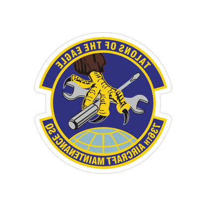 736th Aircraft Maintenance Squadron (U.S. Air Force) REVERSE PRINT Transparent STICKER-3" × 3"-The Sticker Space