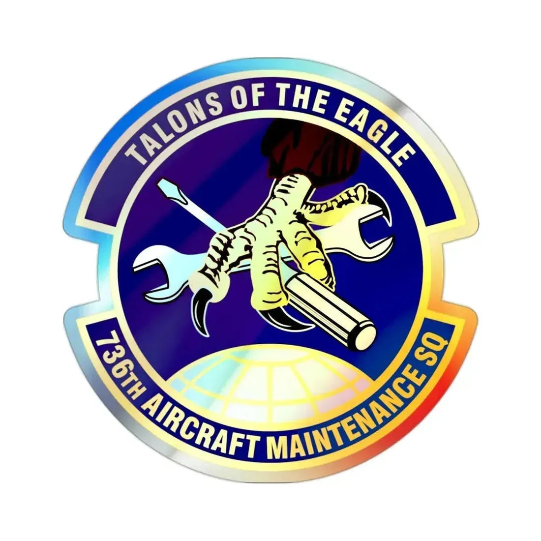 736th Aircraft Maintenance Squadron (U.S. Air Force) Holographic STICKER Die-Cut Vinyl Decal 2 Inch Holographic - The Sticker Space