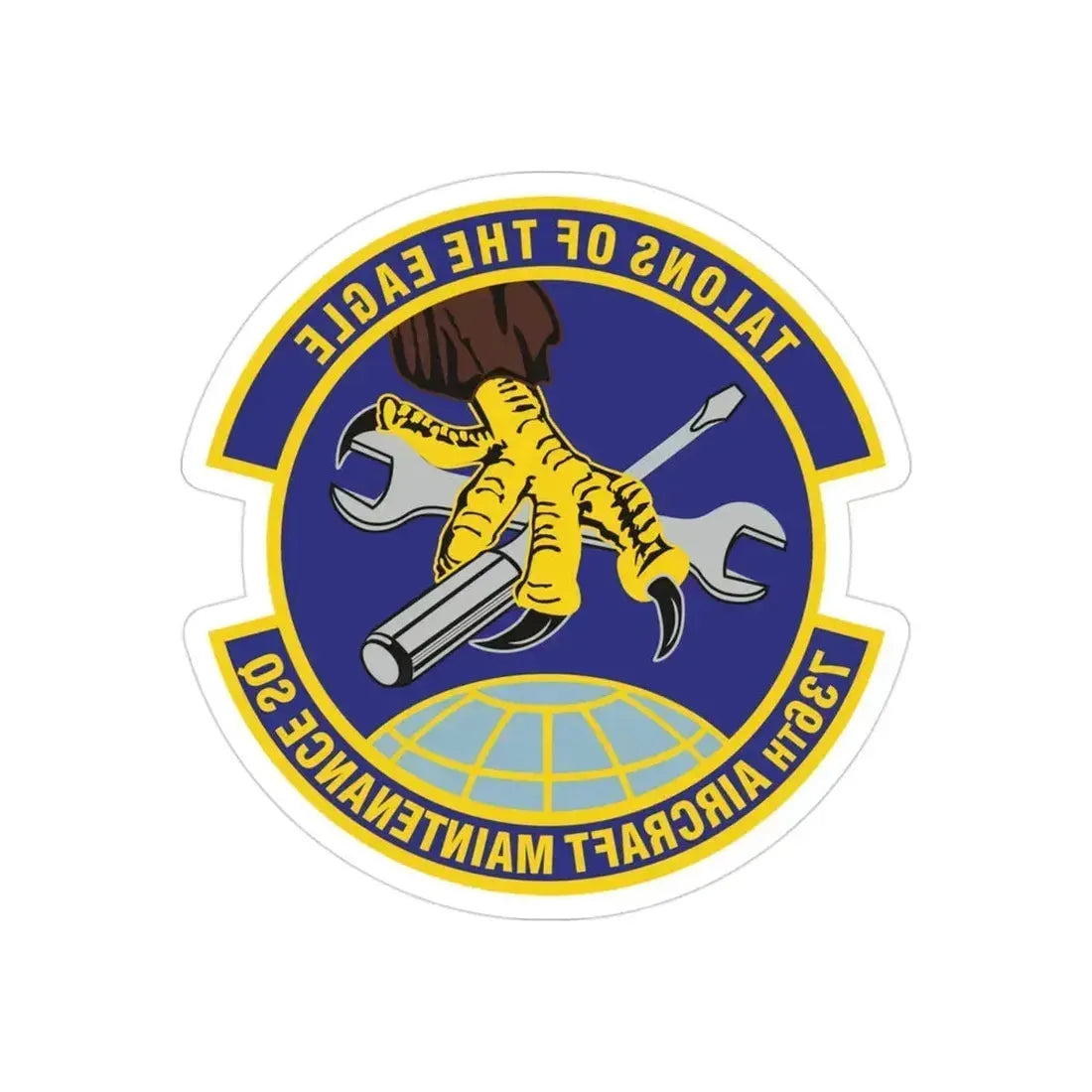 736th Aircraft Maintenance Squadron (U.S. Air Force) REVERSE PRINT Transparent Die-Cut STICKER 3 Inch Die-Cut Transparent - The Sticker Space