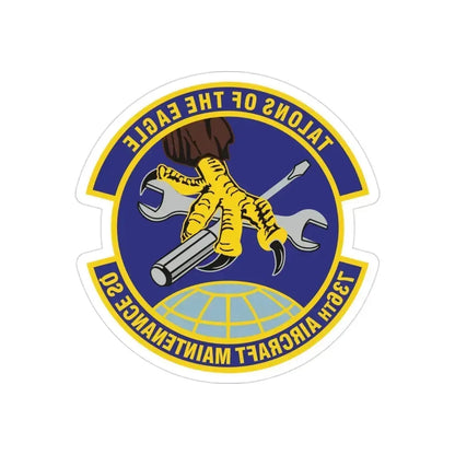 736th Aircraft Maintenance Squadron (U.S. Air Force) REVERSE PRINT Transparent Die-Cut STICKER 3 Inch Die-Cut Transparent - The Sticker Space