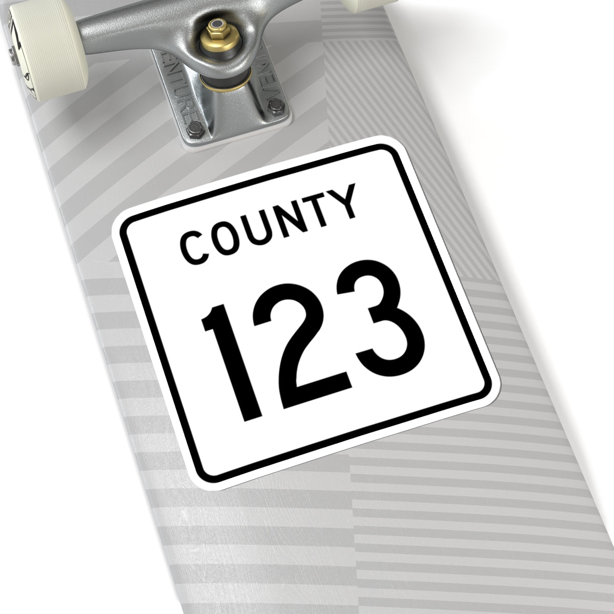 County 123 square (Minnesota) (Road Sign) STICKER Vinyl Kiss-Cut Decal