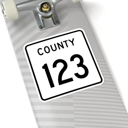 County 123 square (Minnesota) (Road Sign) STICKER Vinyl Kiss-Cut Decal