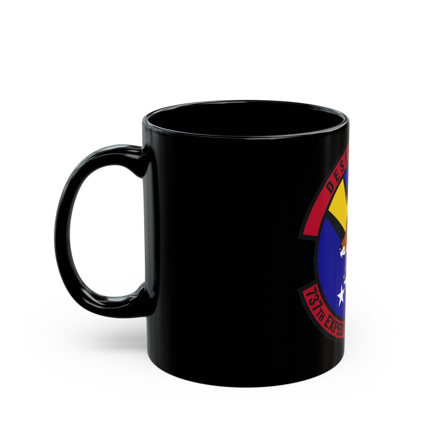 737th Expeditionary Airlift Squadron (U.S. Air Force) Black Coffee Mug-The Sticker Space