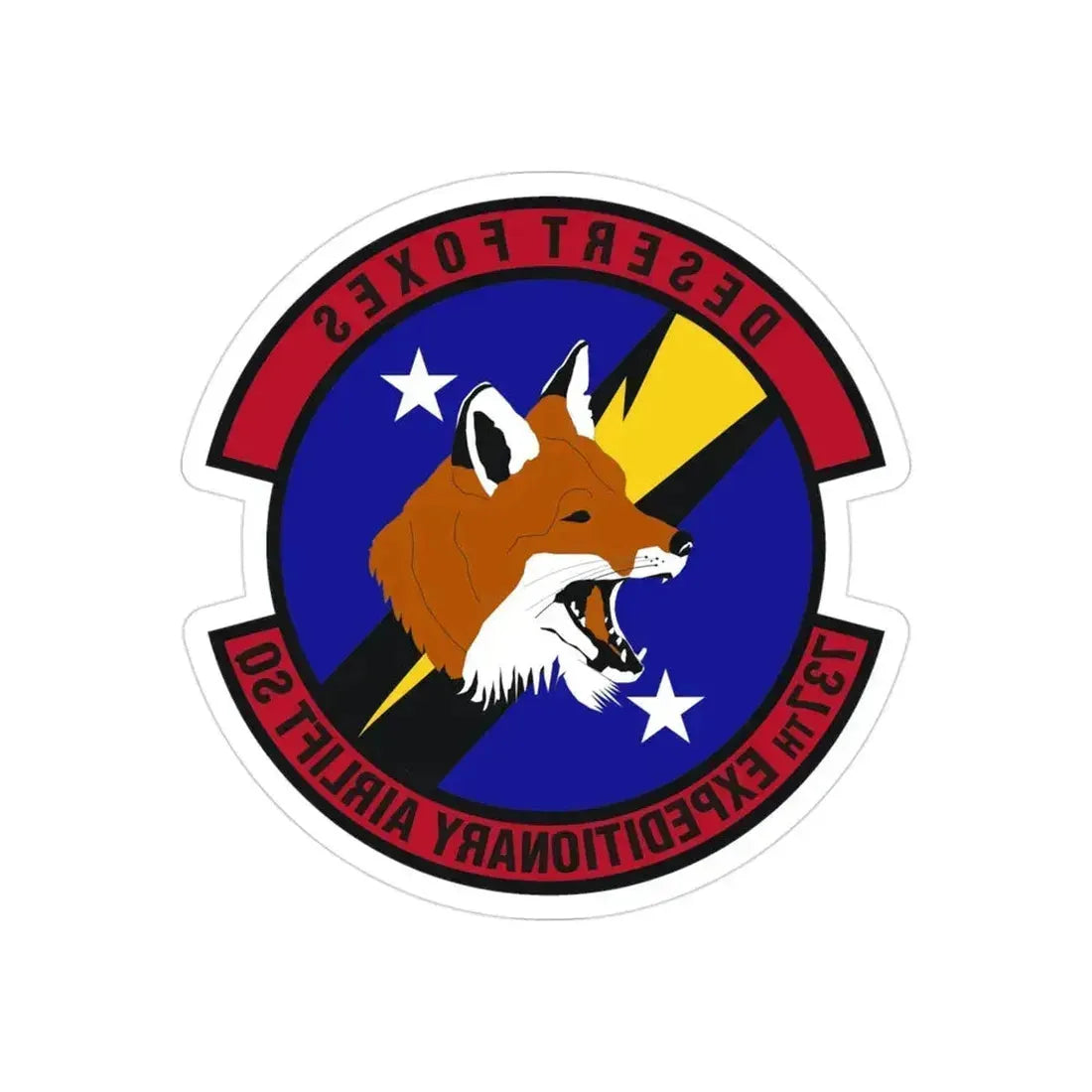 737th Expeditionary Airlift Squadron (U.S. Air Force) REVERSE PRINT Transparent Die-Cut STICKER 3 Inch Die-Cut Transparent - The Sticker Space
