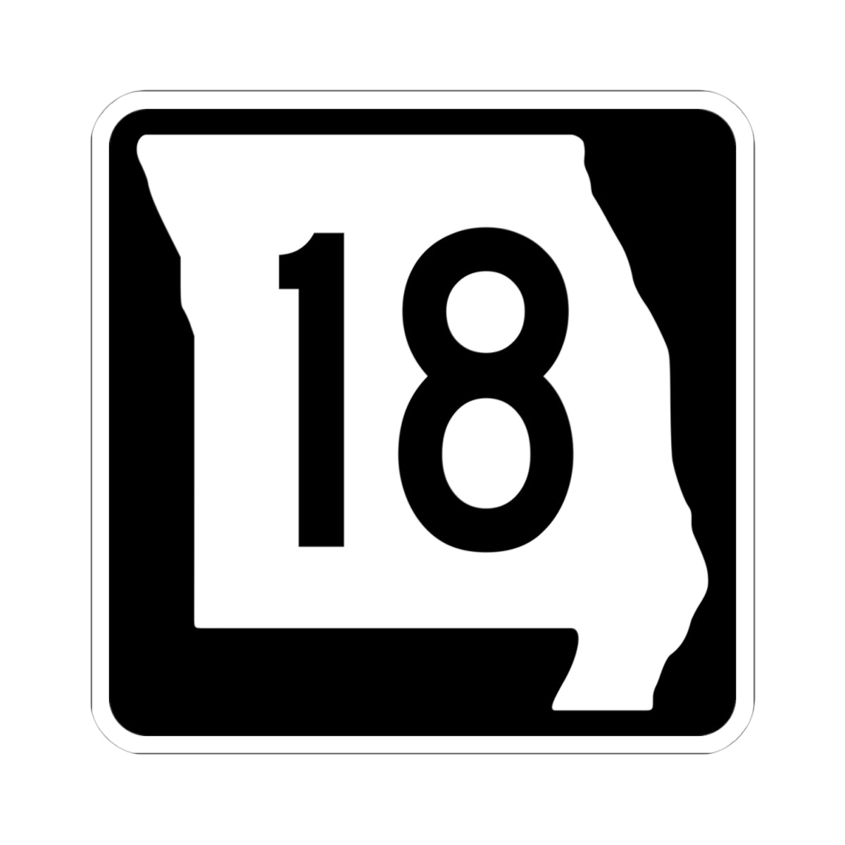 MO-18 (Missouri) (Road Sign) STICKER Vinyl Kiss-Cut Decal
