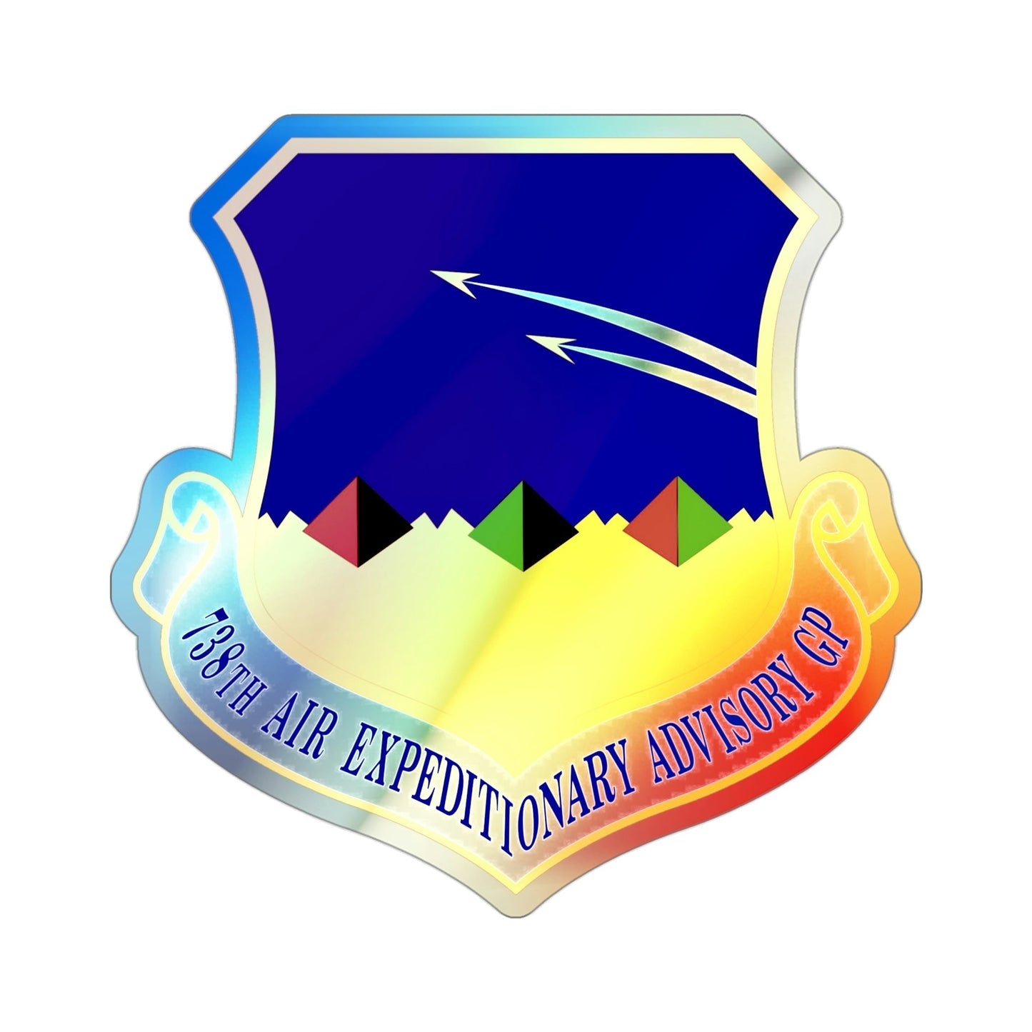 738th Air Expeditionary Advisory Group (U.S. Air Force) Holographic STICKER Die-Cut Vinyl Decal-3 Inch-The Sticker Space