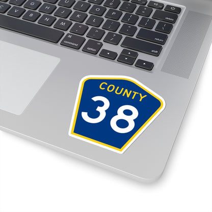County 38 MN (Minnesota) (Road Sign) STICKER Vinyl Kiss-Cut Decal