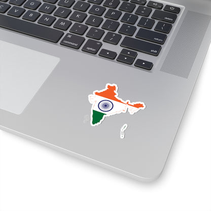 Flag-map of India de-facto (India) STICKER Vinyl Kiss-Cut Decal