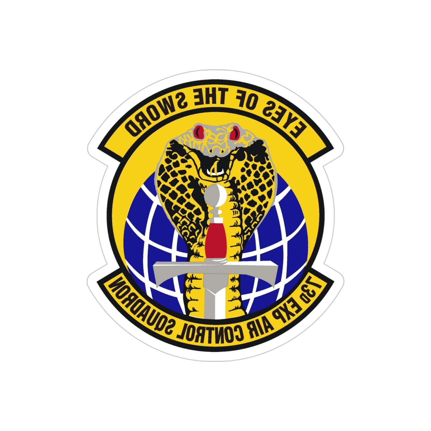 73d Expeditionary Air Control Squadron (U.S. Air Force) REVERSE PRINT Transparent STICKER-4 Inch-The Sticker Space