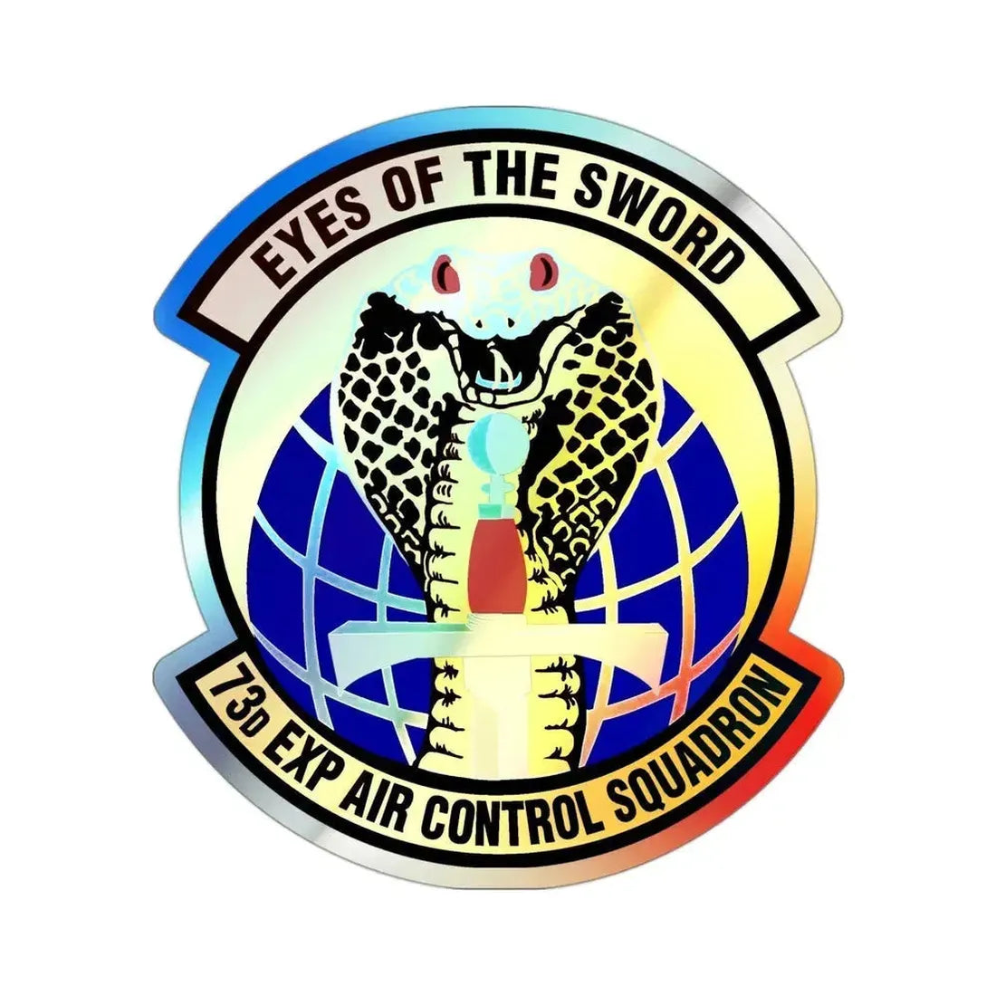 73d Expeditionary Air Control Squadron (U.S. Air Force) Holographic STICKER Die-Cut Vinyl Decal 3 Inch Holographic - The Sticker Space