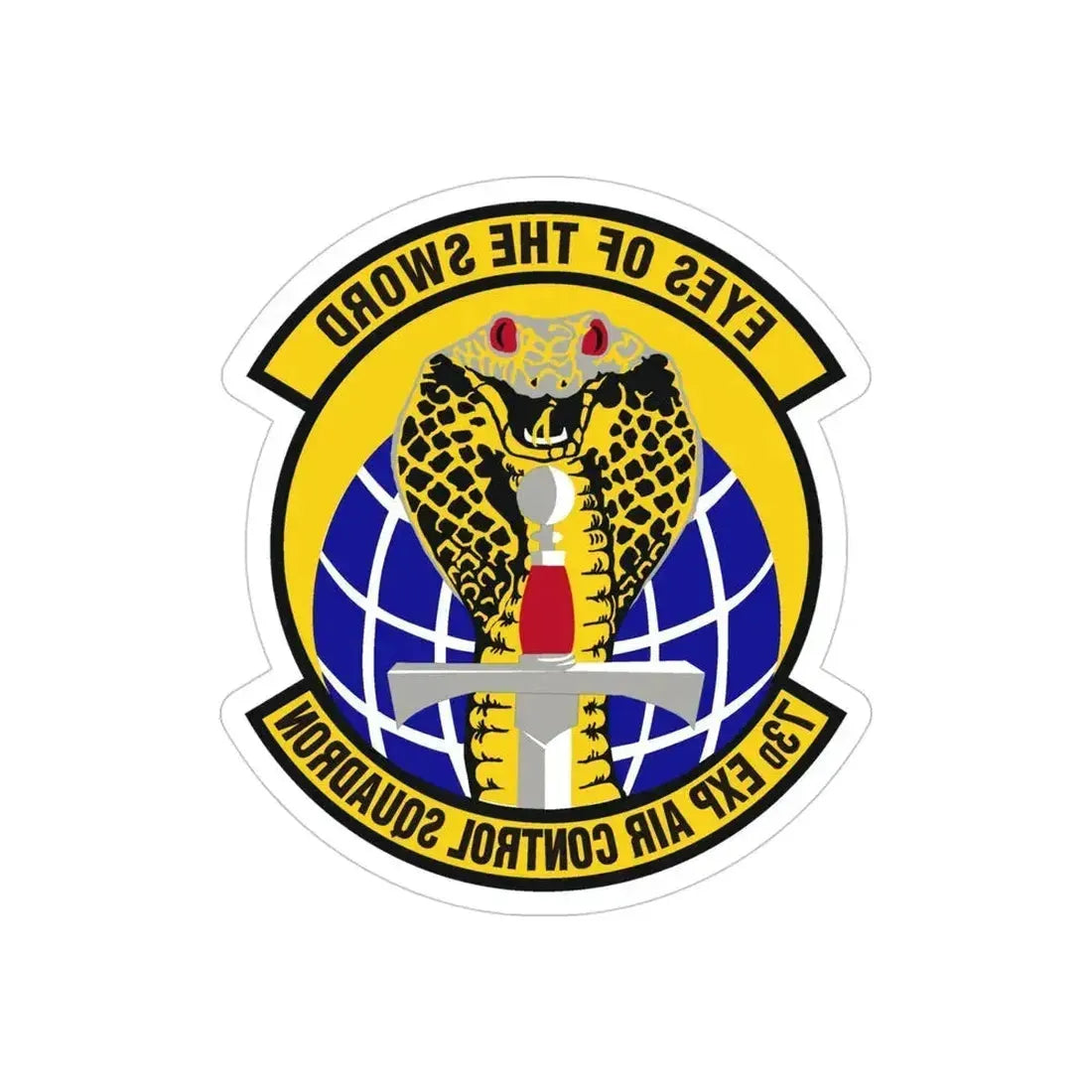 73d Expeditionary Air Control Squadron (U.S. Air Force) REVERSE PRINT Transparent Die-Cut STICKER 4 Inch Die-Cut Transparent - The Sticker Space
