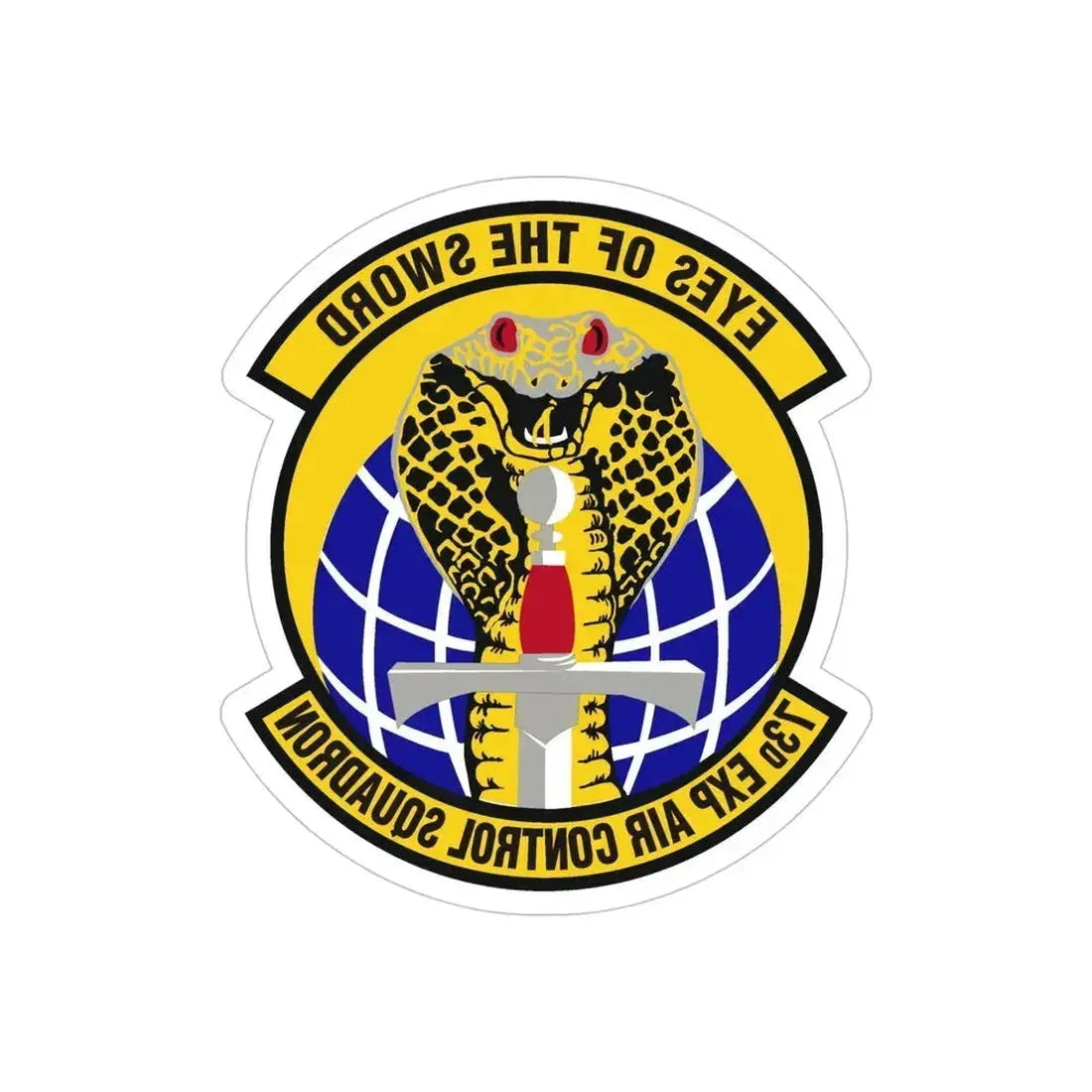 73d Expeditionary Air Control Squadron (U.S. Air Force) REVERSE PRINT Transparent Die-Cut STICKER 5 Inch Die-Cut Transparent - The Sticker Space