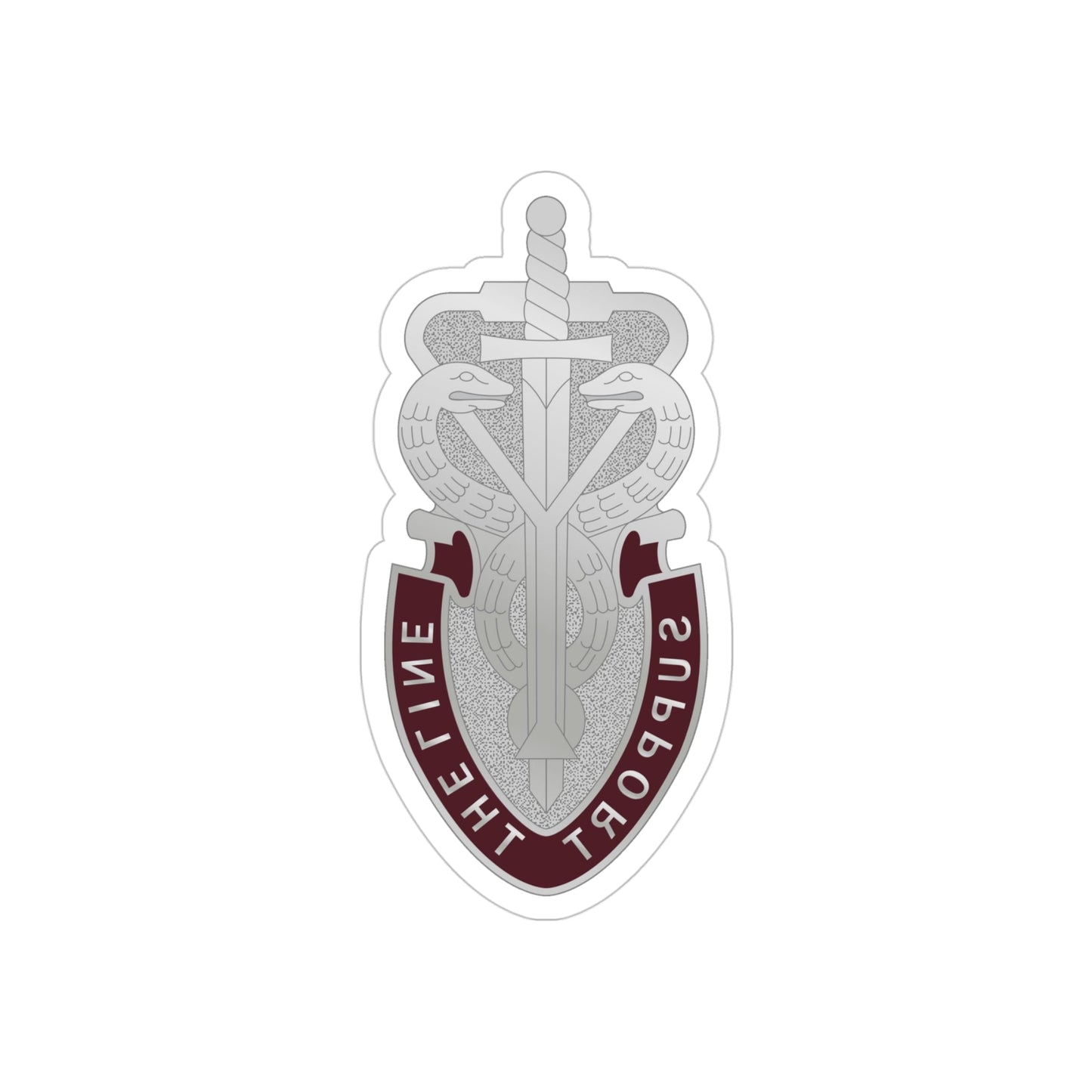 74 Medical Battalion (U.S. Army) REVERSE PRINT Transparent STICKER-4" × 4"-The Sticker Space