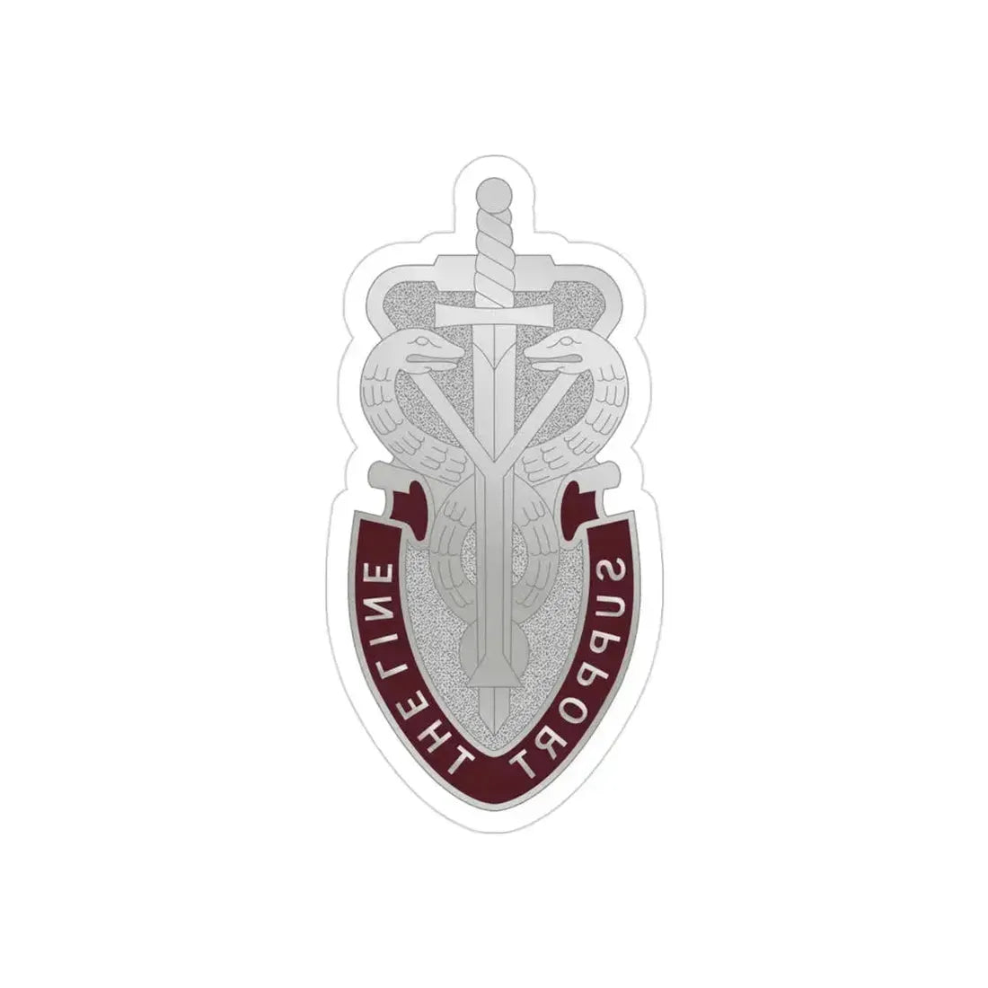 74 Medical Battalion (U.S. Army) REVERSE PRINT Transparent Die-Cut STICKER 3 Inch Die-Cut Transparent - The Sticker Space