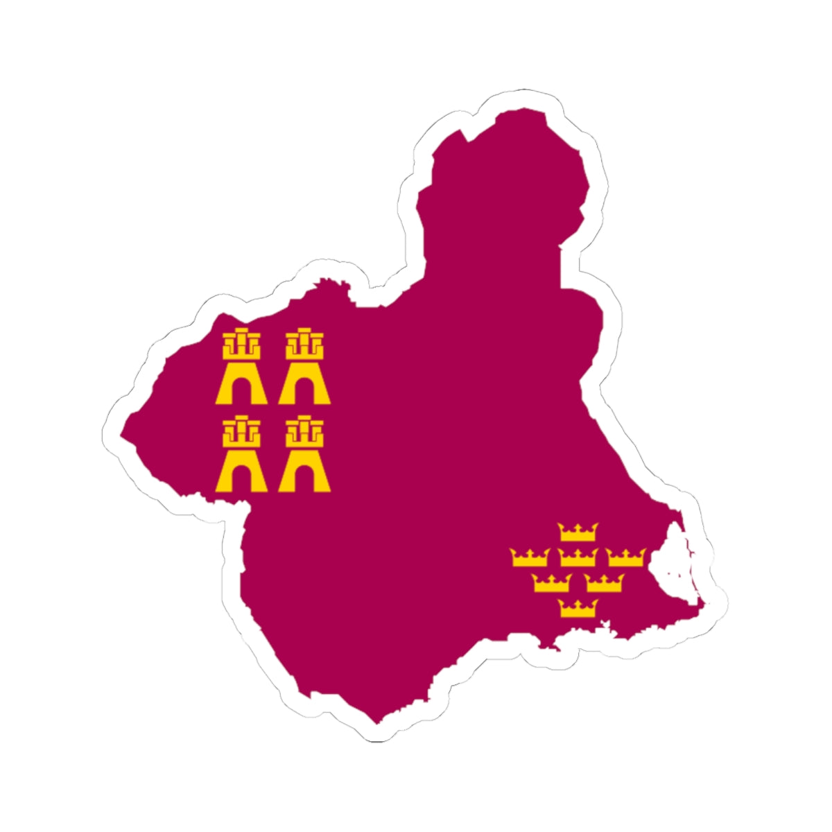 Flag map of Murcia (Spain) STICKER Vinyl Kiss-Cut Decal
