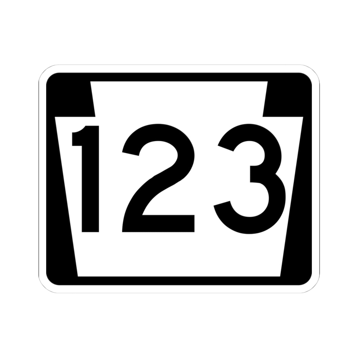 PA-123 (Pennsylvania) (Road Sign) STICKER Vinyl Kiss-Cut Decal