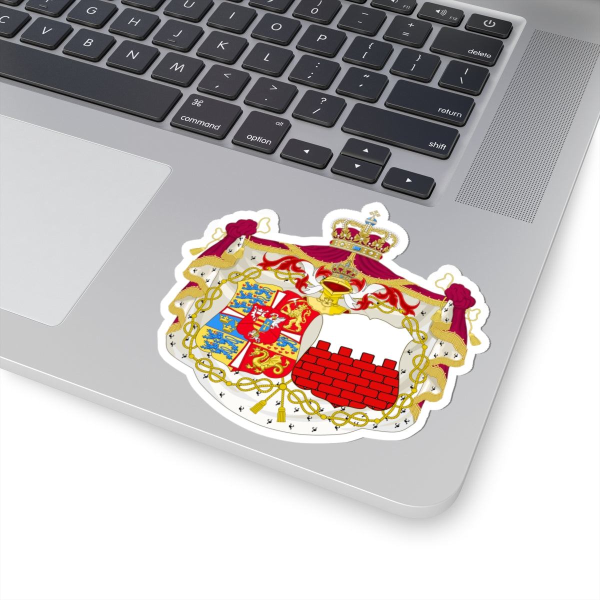 Armoiries d Anne-Sophie de Reventlow (Denmark) (Coat of Arms) STICKER Vinyl Kiss-Cut Decal
