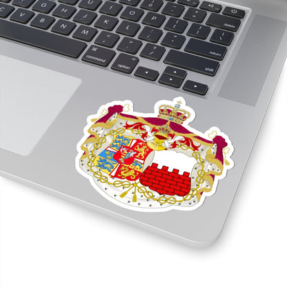 Armoiries d Anne-Sophie de Reventlow (Denmark) (Coat of Arms) STICKER Vinyl Kiss-Cut Decal