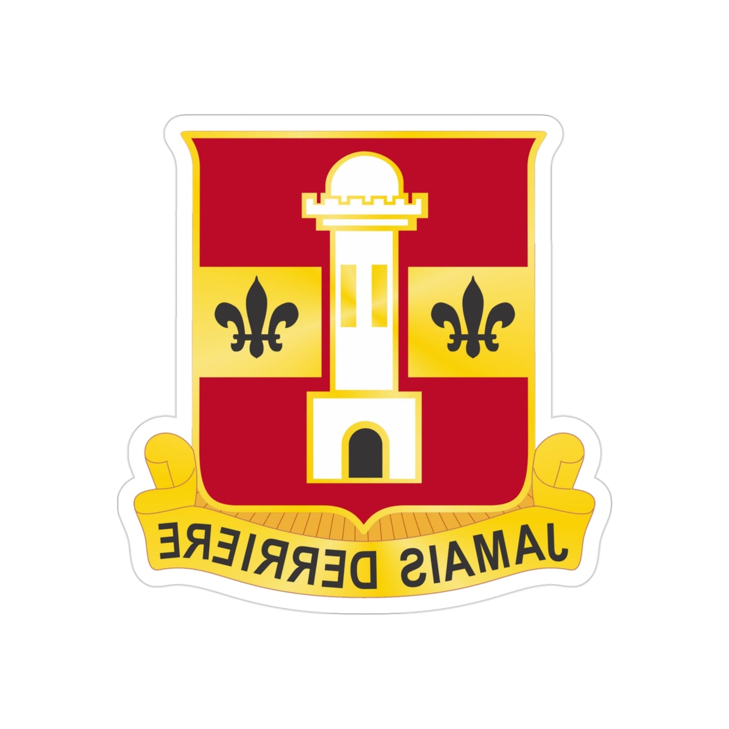 740th Antiaircraft Artillery Gun Battalion (U.S. Army) REVERSE PRINT Transparent STICKER-3" × 3"-The Sticker Space