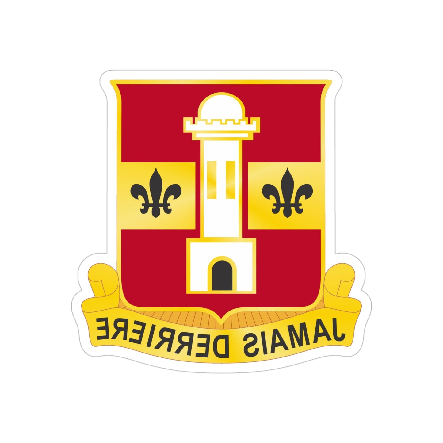 740th Antiaircraft Artillery Gun Battalion (U.S. Army) REVERSE PRINT Transparent STICKER-4" × 4"-The Sticker Space