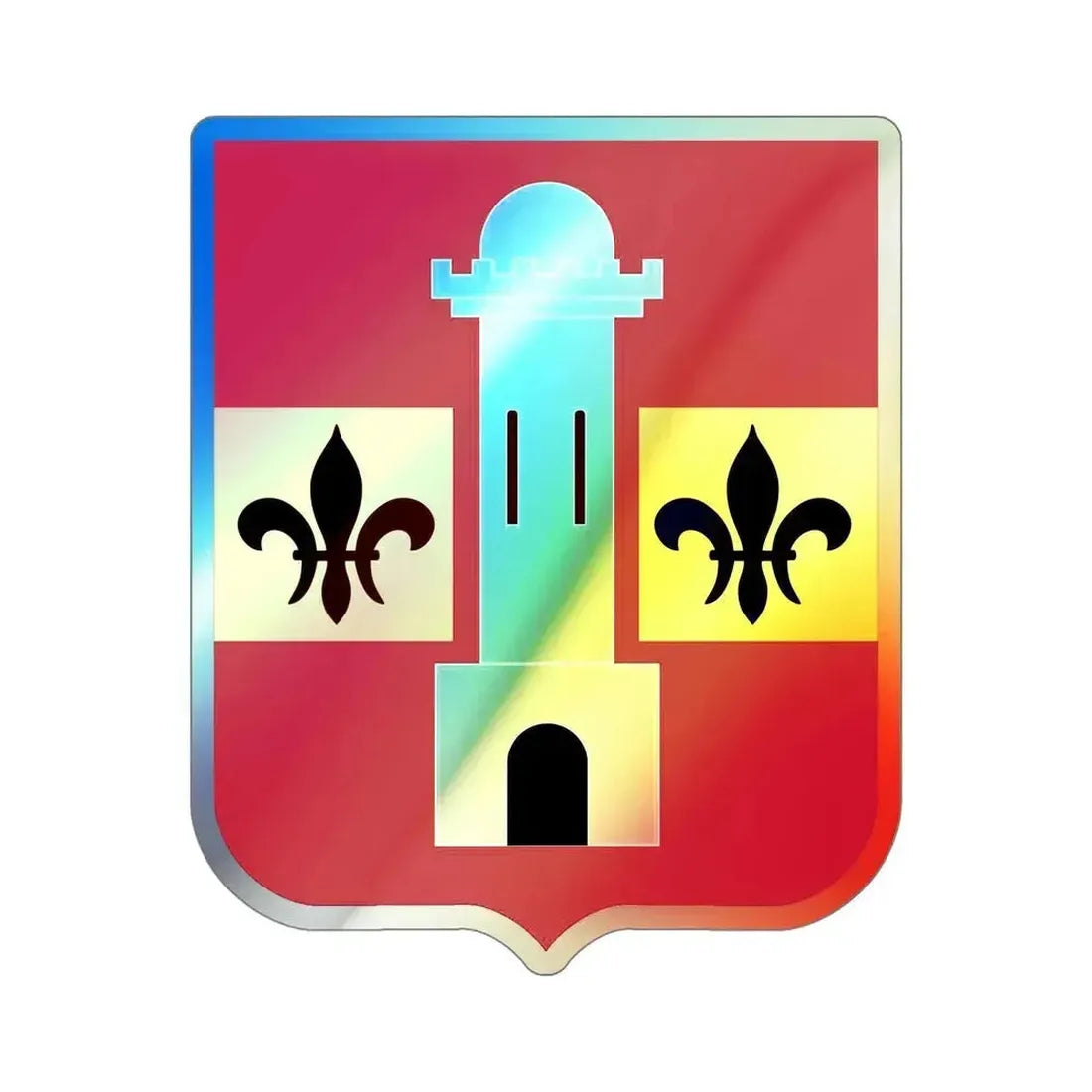 740th Antiaircraft Artillery Gun Battalion v2 (U.S. Army) Holographic STICKER Die-Cut Vinyl Decal 5 Inch Holographic - The Sticker Space