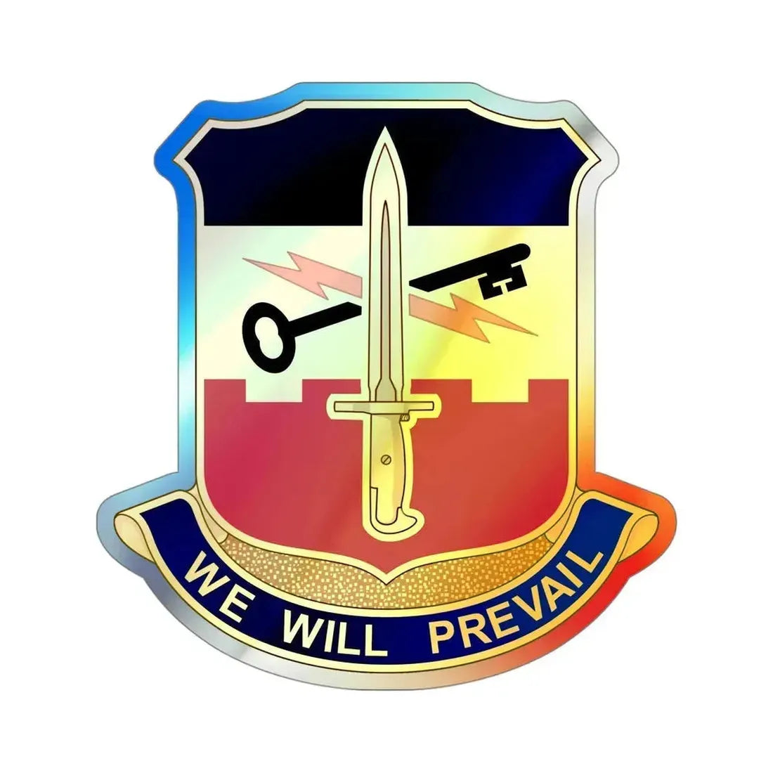 741 Engineer Battalion (U.S. Army) Holographic STICKER Die-Cut Vinyl Decal 4 Inch Holographic - The Sticker Space