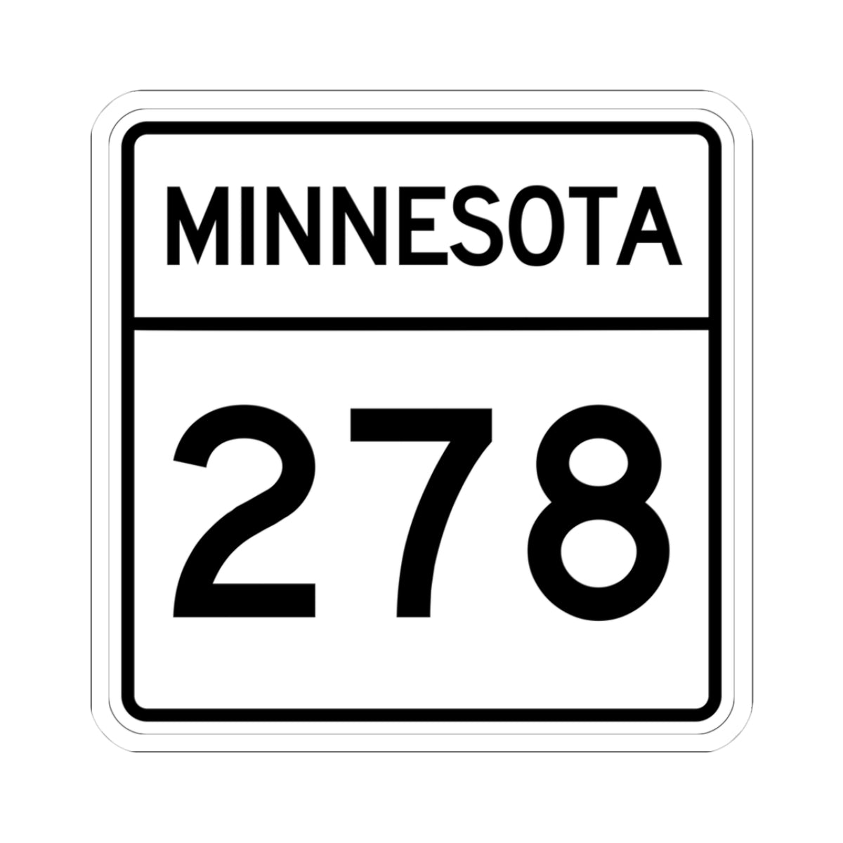 MN-278 1948 (Minnesota) (Road Sign) STICKER Vinyl Kiss-Cut Decal