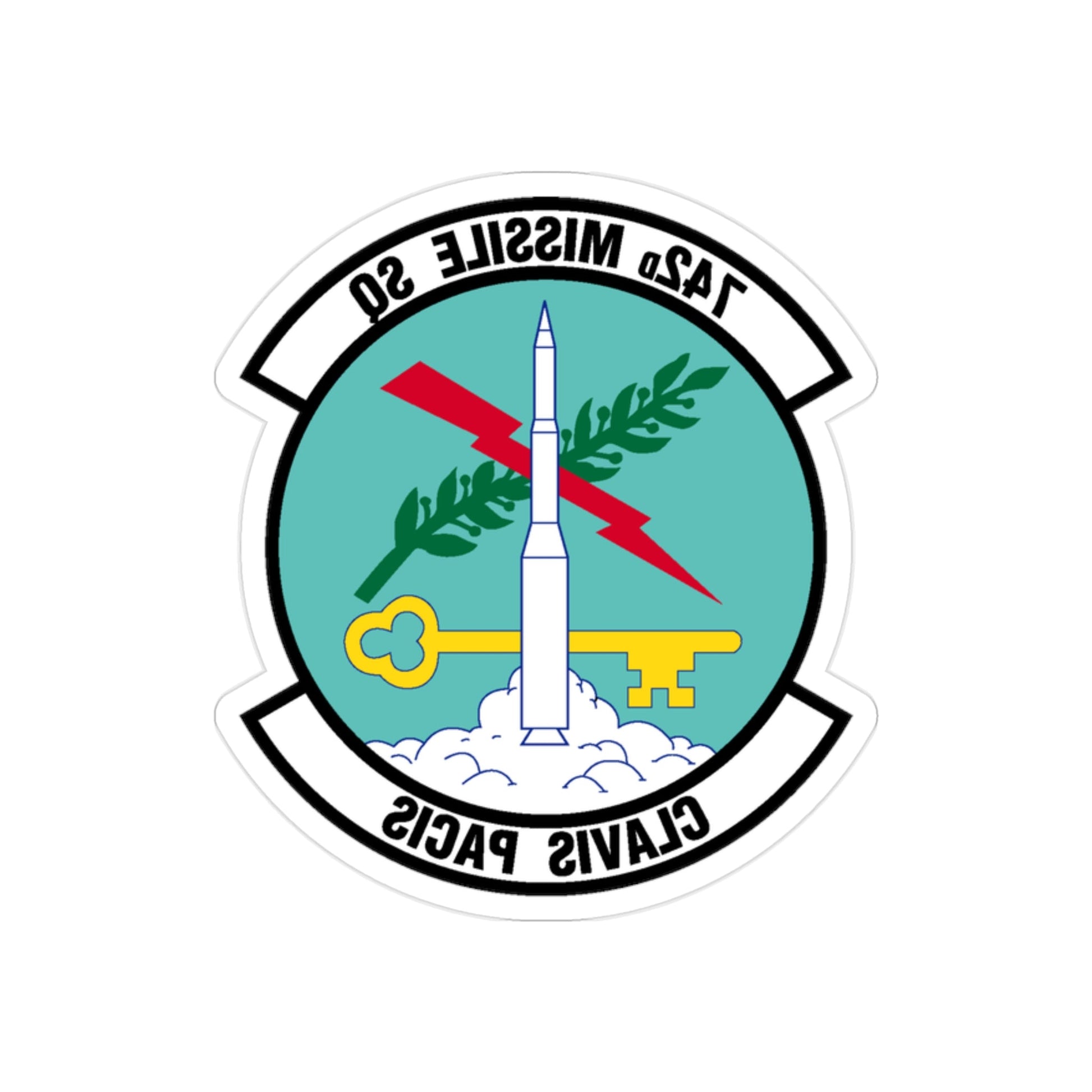 742 Missile Squadron AFGSC (U.S. Air Force) REVERSE PRINT Transparent STICKER-2 Inch-The Sticker Space