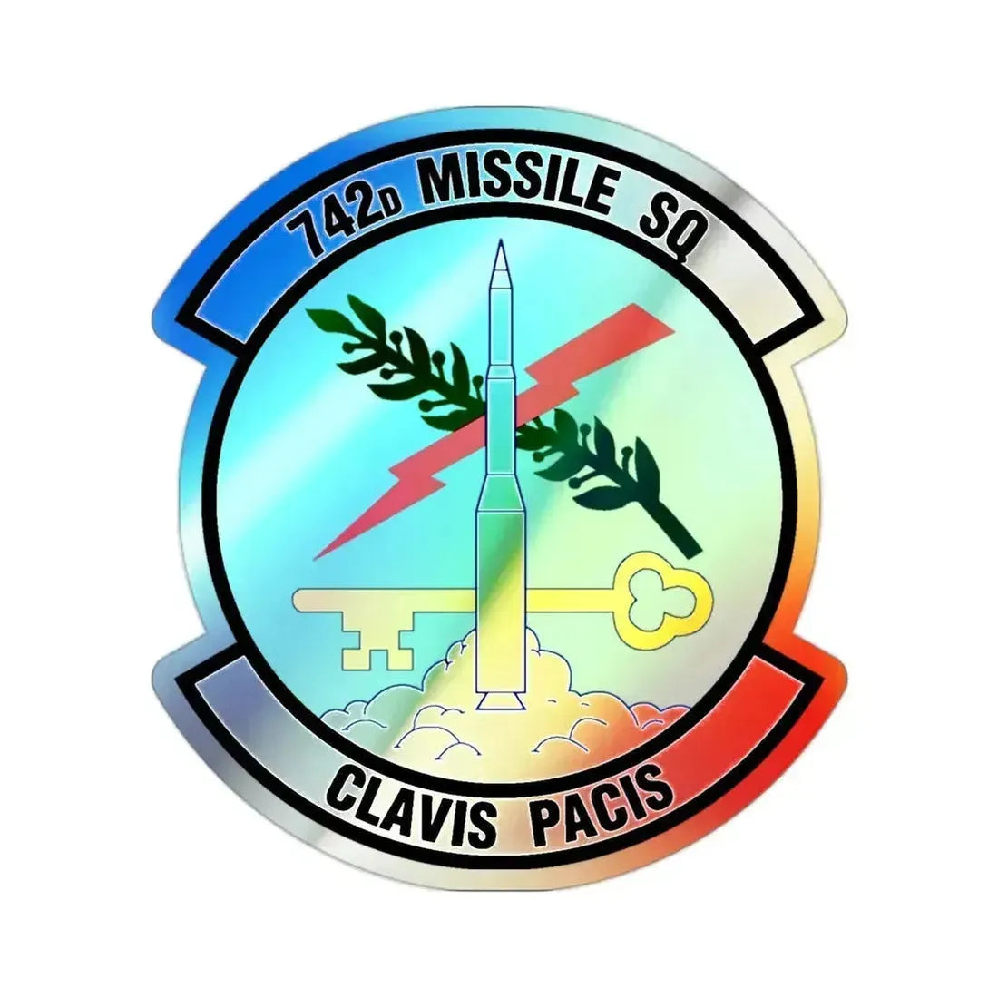 742 Missile Squadron AFGSC (U.S. Air Force) Holographic STICKER Die-Cut Vinyl Decal 2 Inch Holographic - The Sticker Space