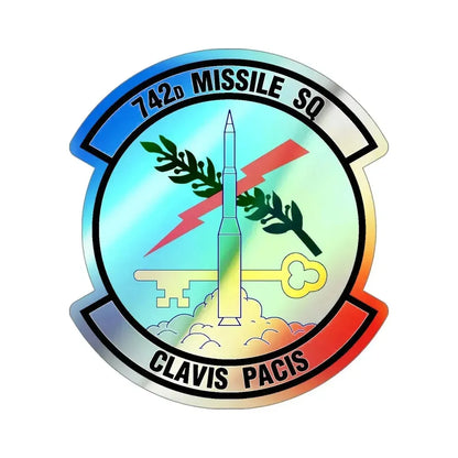 742 Missile Squadron AFGSC (U.S. Air Force) Holographic STICKER Die-Cut Vinyl Decal 4 Inch Holographic - The Sticker Space