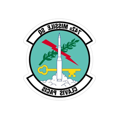 742 Missile Squadron AFGSC (U.S. Air Force) REVERSE PRINT Transparent Die-Cut STICKER 3 Inch Die-Cut Transparent - The Sticker Space