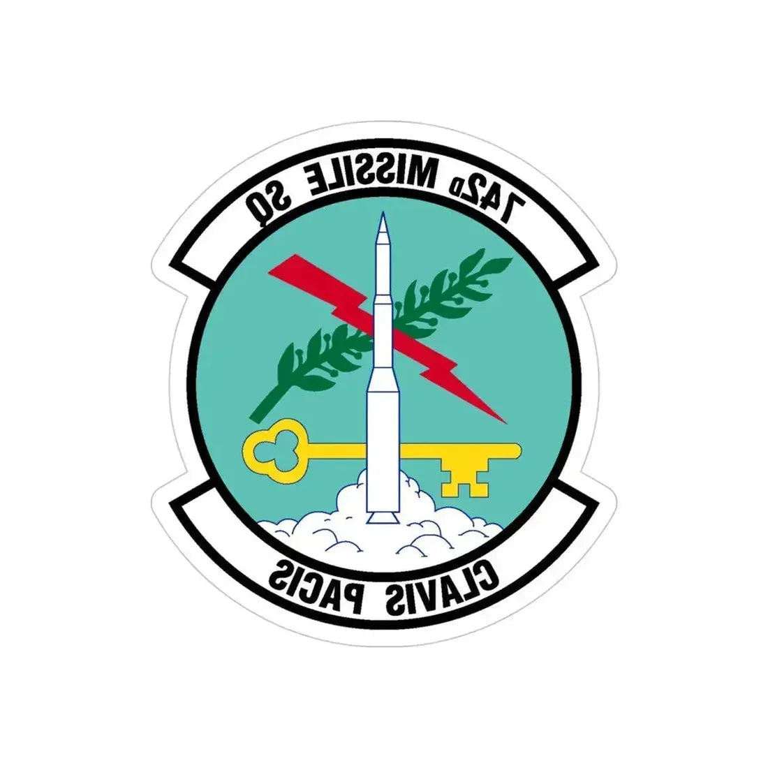 742 Missile Squadron AFGSC (U.S. Air Force) REVERSE PRINT Transparent Die-Cut STICKER 4 Inch Die-Cut Transparent - The Sticker Space