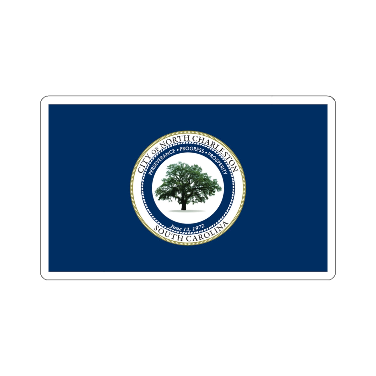 Flag of North Charleston, South Carolina - STICKER Vinyl Kiss-Cut Decal