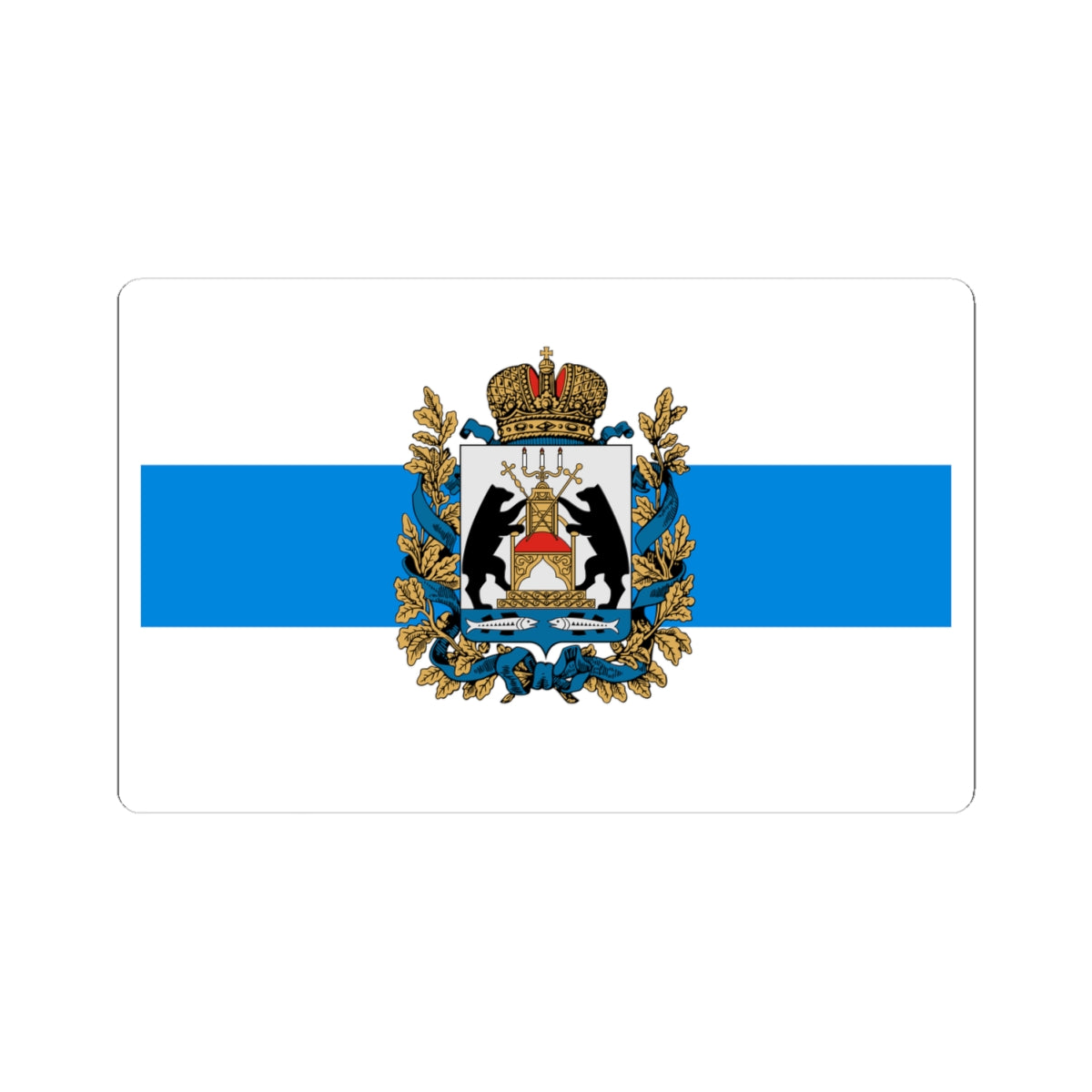 Unofficial flag of Novgorod Oblast until 2007 (Russia) STICKER Vinyl Kiss-Cut Decal