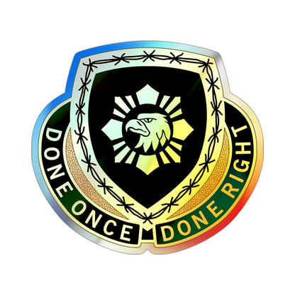 744 Military Police Battalion (U.S. Army) Holographic STICKER Die-Cut Vinyl Decal-3 Inch-The Sticker Space