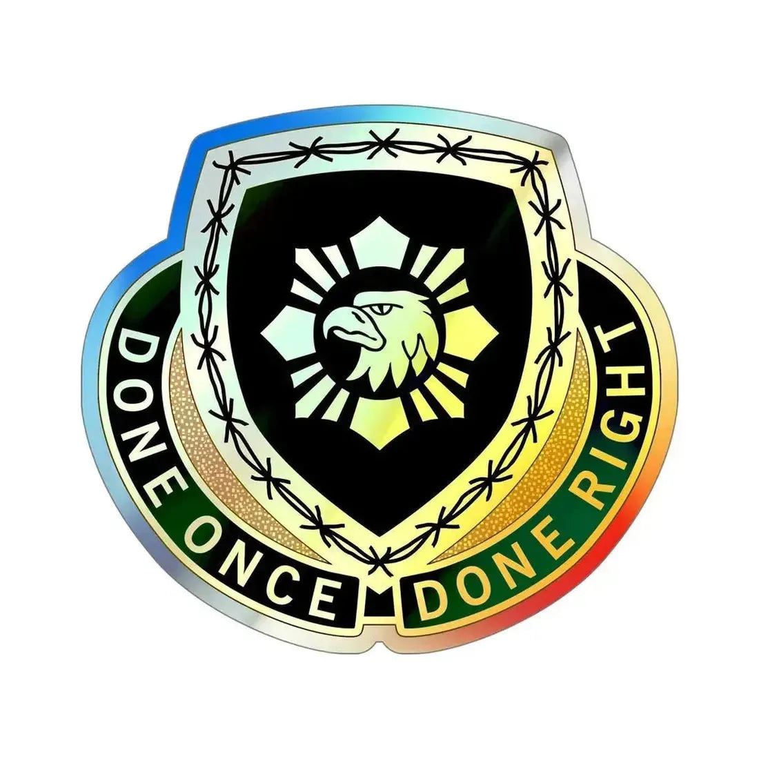 744 Military Police Battalion (U.S. Army) Holographic STICKER Die-Cut Vinyl Decal 6 Inch Holographic - The Sticker Space