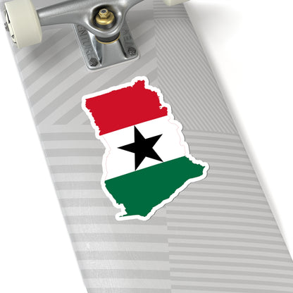 Flag map of Ghana 1964-1966 (Ghana) STICKER Vinyl Kiss-Cut Decal