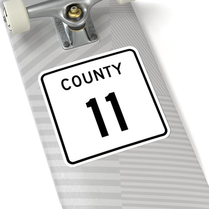 County 11 square (Minnesota) (Road Sign) STICKER Vinyl Kiss-Cut Decal