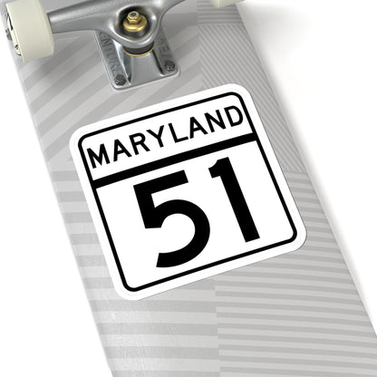 MD Route 51 (Maryland) (Road Sign) STICKER Vinyl Kiss-Cut Decal