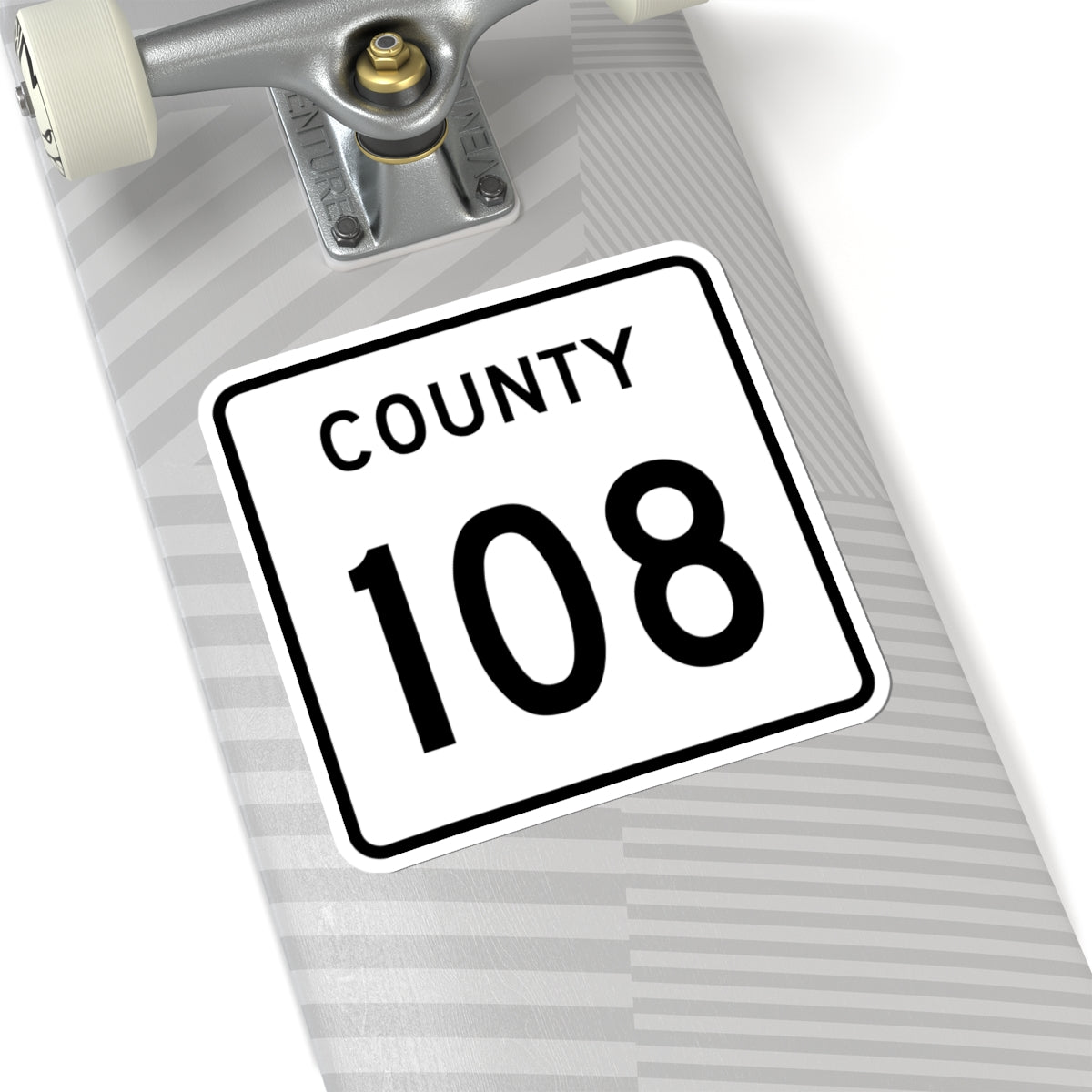 County 108 square (Minnesota) (Road Sign) STICKER Vinyl Kiss-Cut Decal