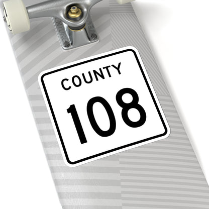 County 108 square (Minnesota) (Road Sign) STICKER Vinyl Kiss-Cut Decal