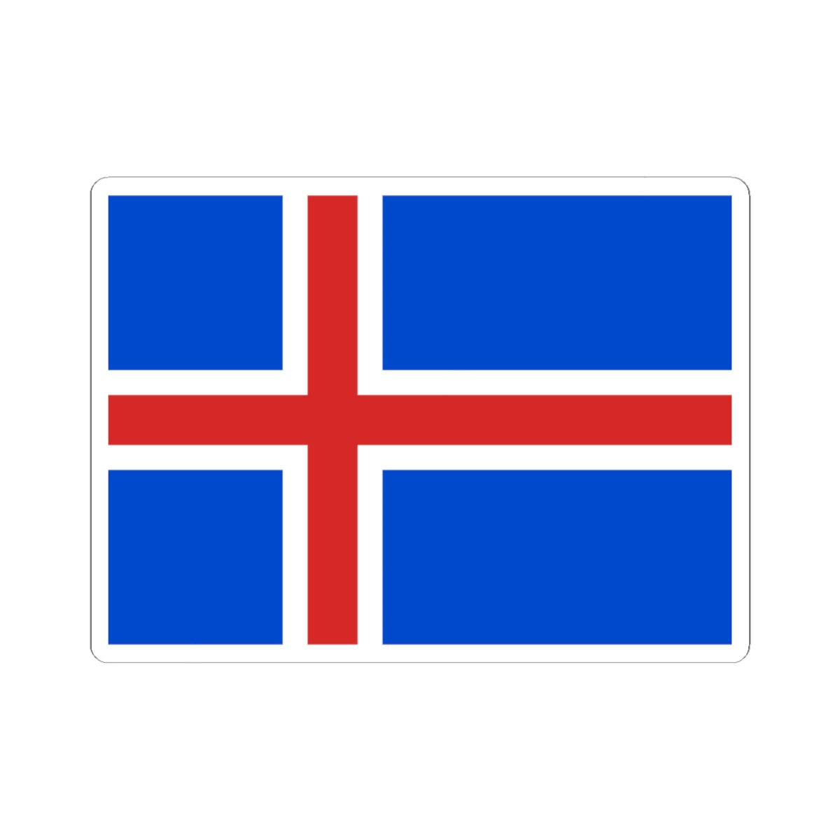 Flag of Iceland 1918-1944 (Iceland) STICKER Vinyl Kiss-Cut Decal