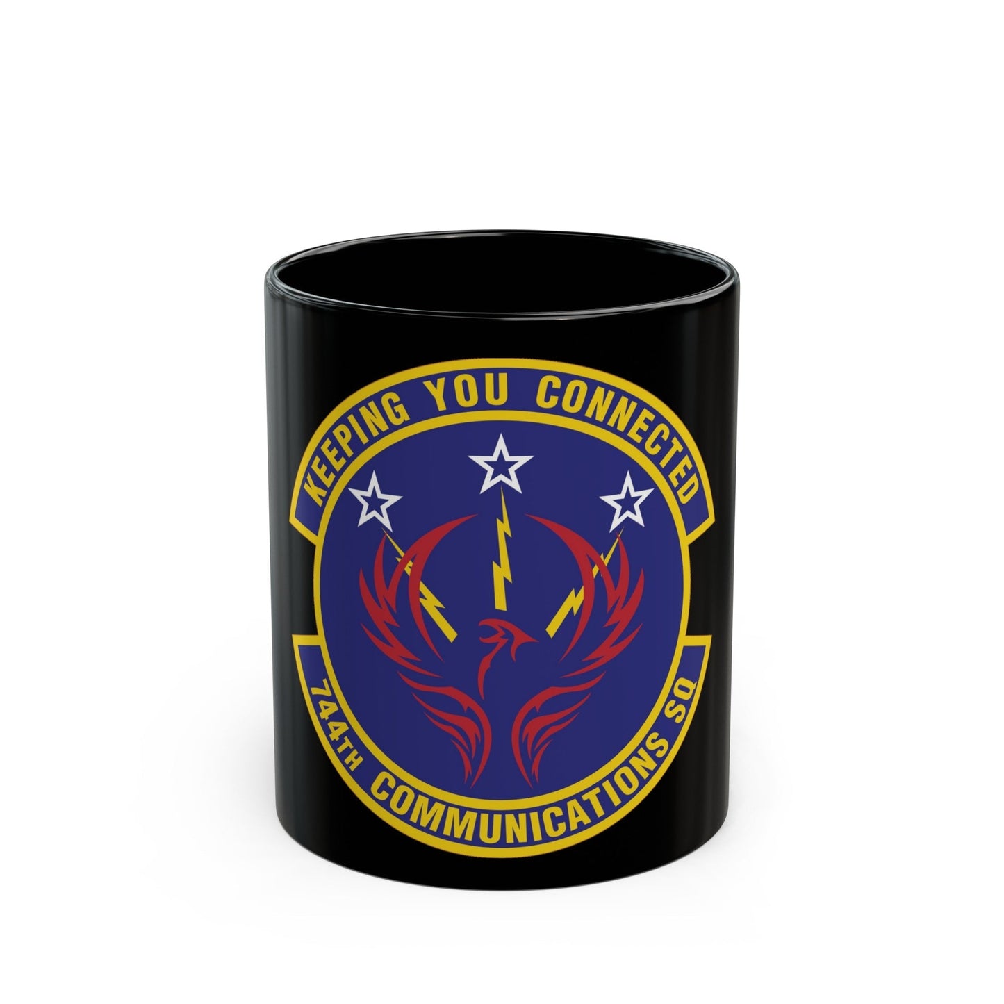 744th Communications Squadron (U.S. Air Force) Black Coffee Mug-11oz-The Sticker Space