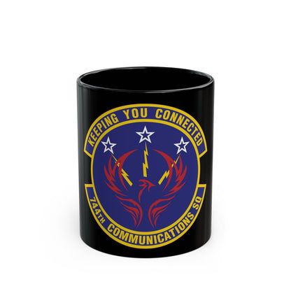 744th Communications Squadron (U.S. Air Force) Black Coffee Mug-11oz-The Sticker Space