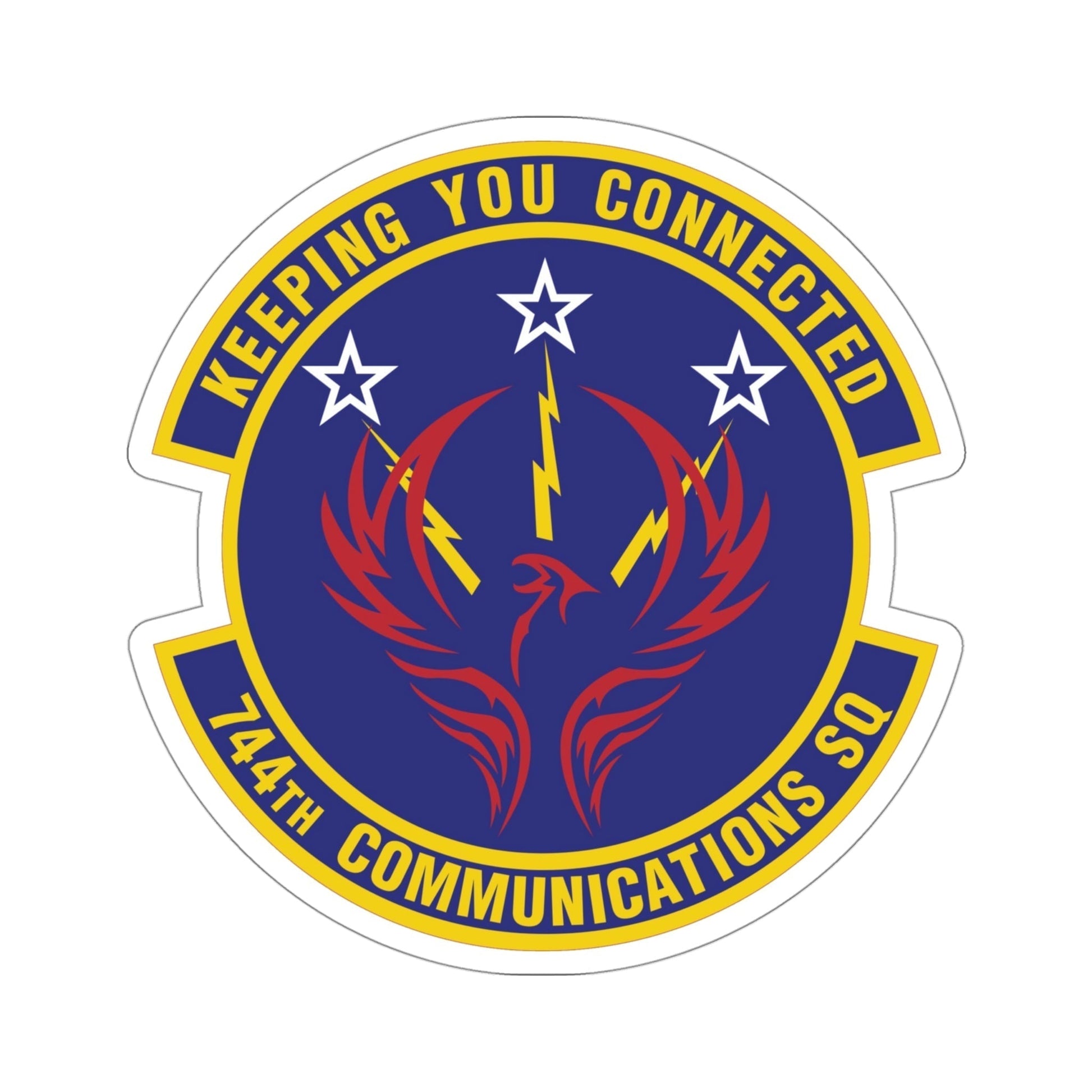 744th Communications Squadron (U.S. Air Force) STICKER Vinyl Die-Cut Decal-4 Inch-The Sticker Space