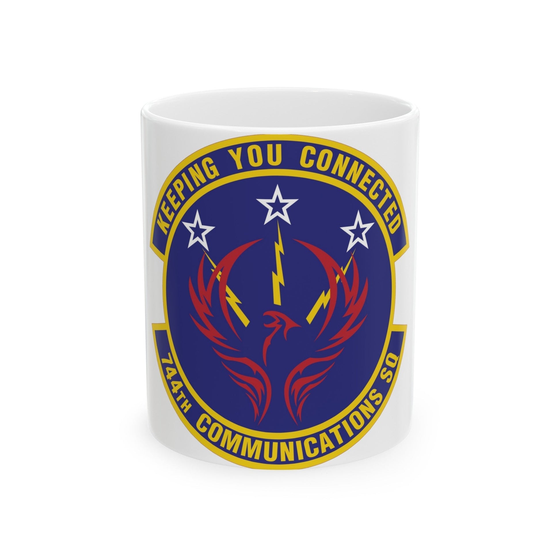 744th Communications Squadron (U.S. Air Force) White Coffee Mug-11oz-The Sticker Space